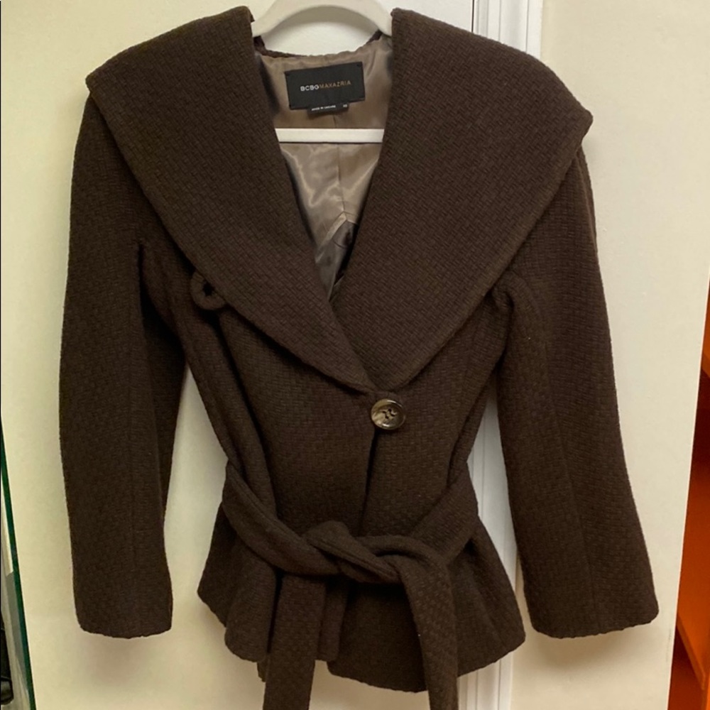 BCBG brown belted coated